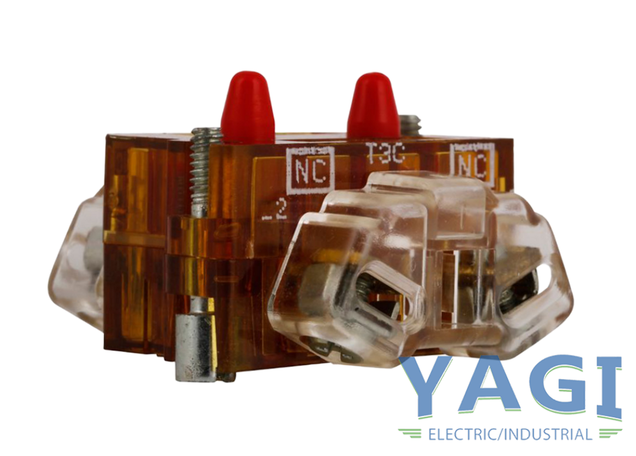 Eaton 10250T3C Pushbutton Contact Block 30.5 mm HD 2NC Pressure Terminals Amber
