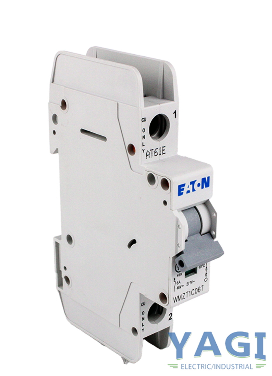 Eaton WMZT1C06T Breaker 6A 277V 1P 1PH 10kA Type C DIN Rail Trip Indicator Ring Terminal