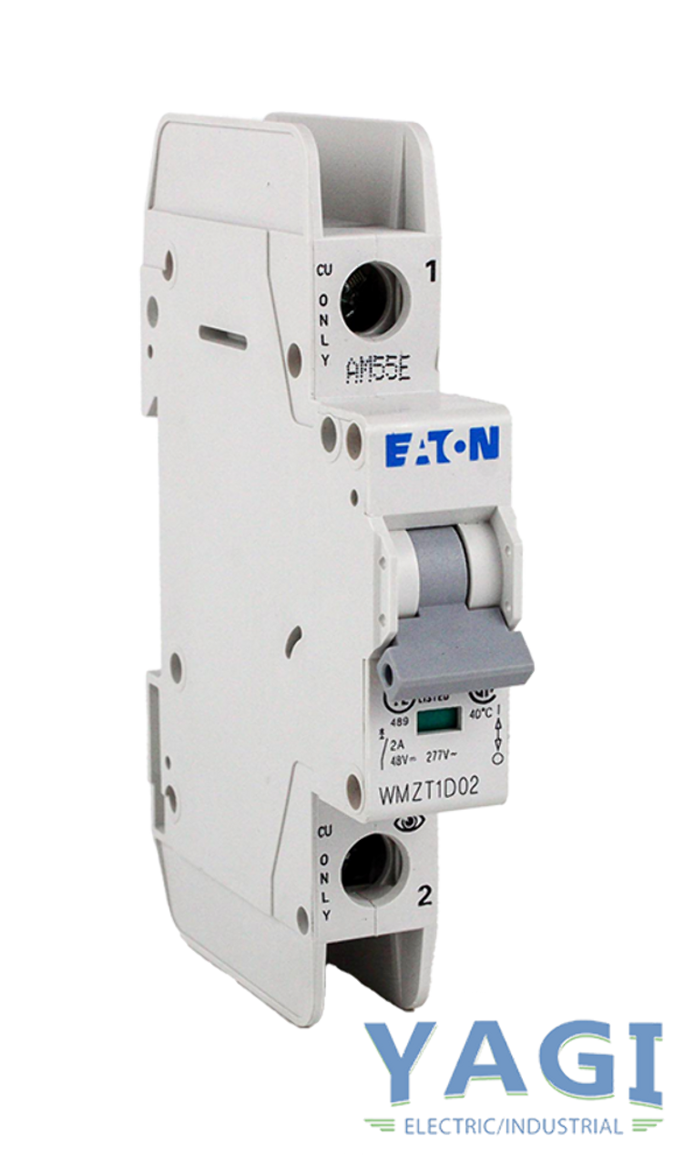 Eaton WMZT1D02 Breaker 2A 277V 1P 1PH 10kA Type D DIN Rail Trip Indicator Standard Terminal