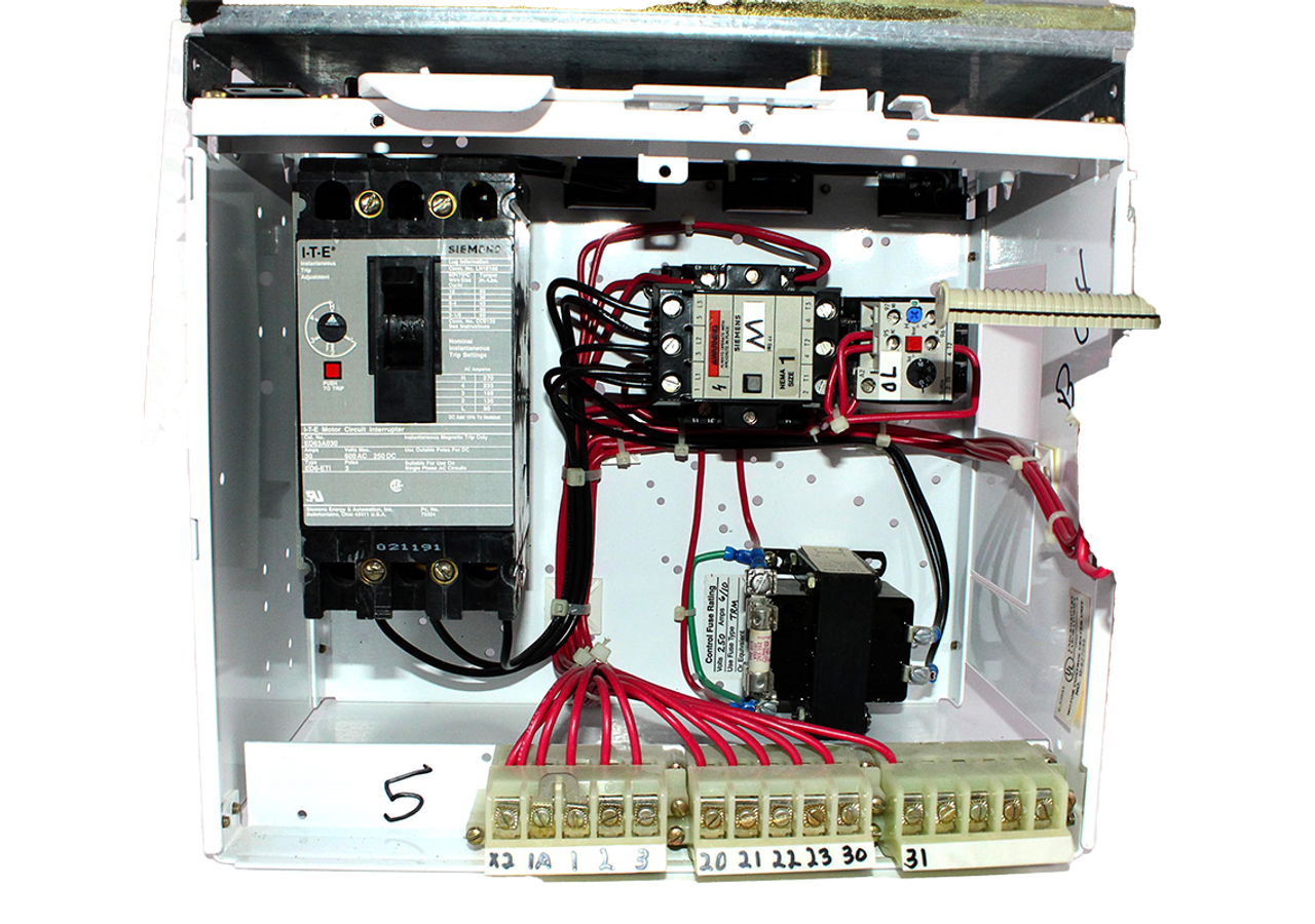 Siemens Model 95 12 Inch MCC Bucket with ED63A030 ITE Breaker 30A 600V 3P 25kA