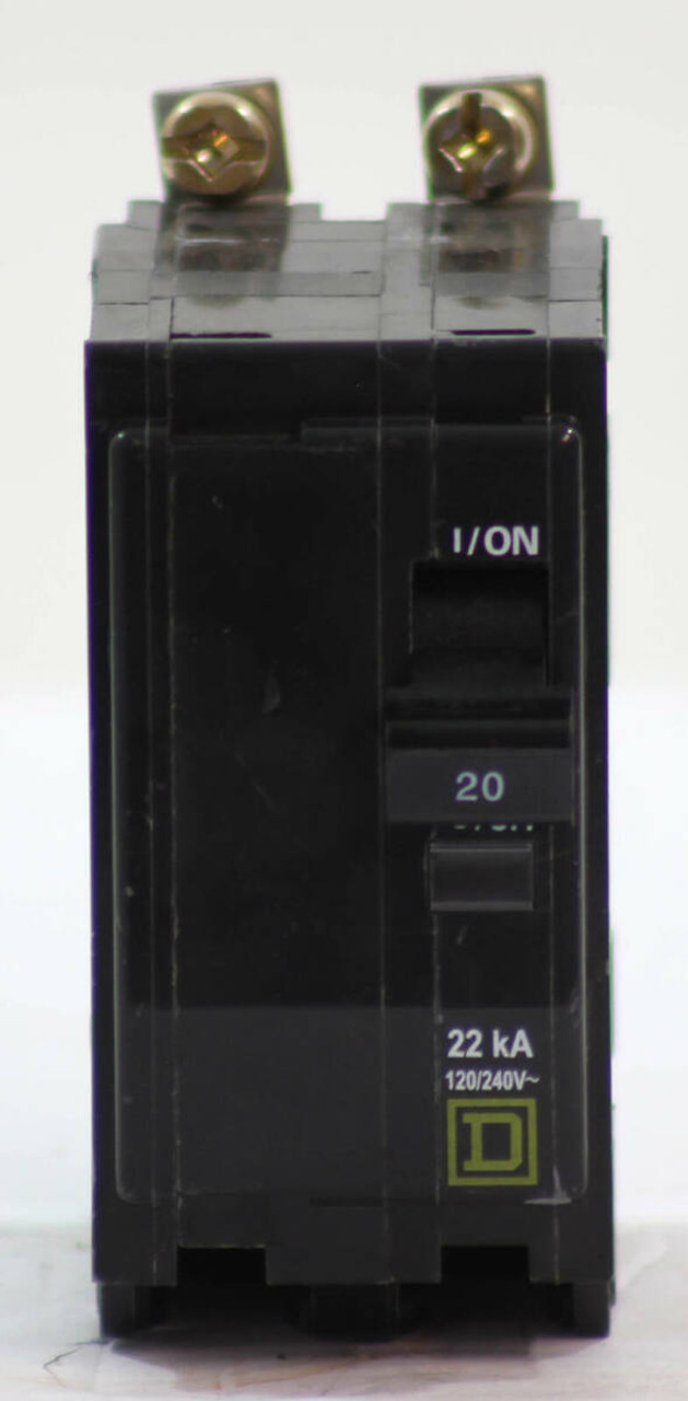 Square D QOB220VH Breaker 20A 120/240V 2P 22kA 1PH Bolt-On