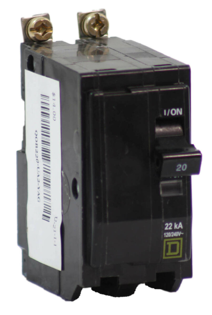 Square D QOB220VH Breaker 20A 240V 2P 22kA  1PH Bolt-On