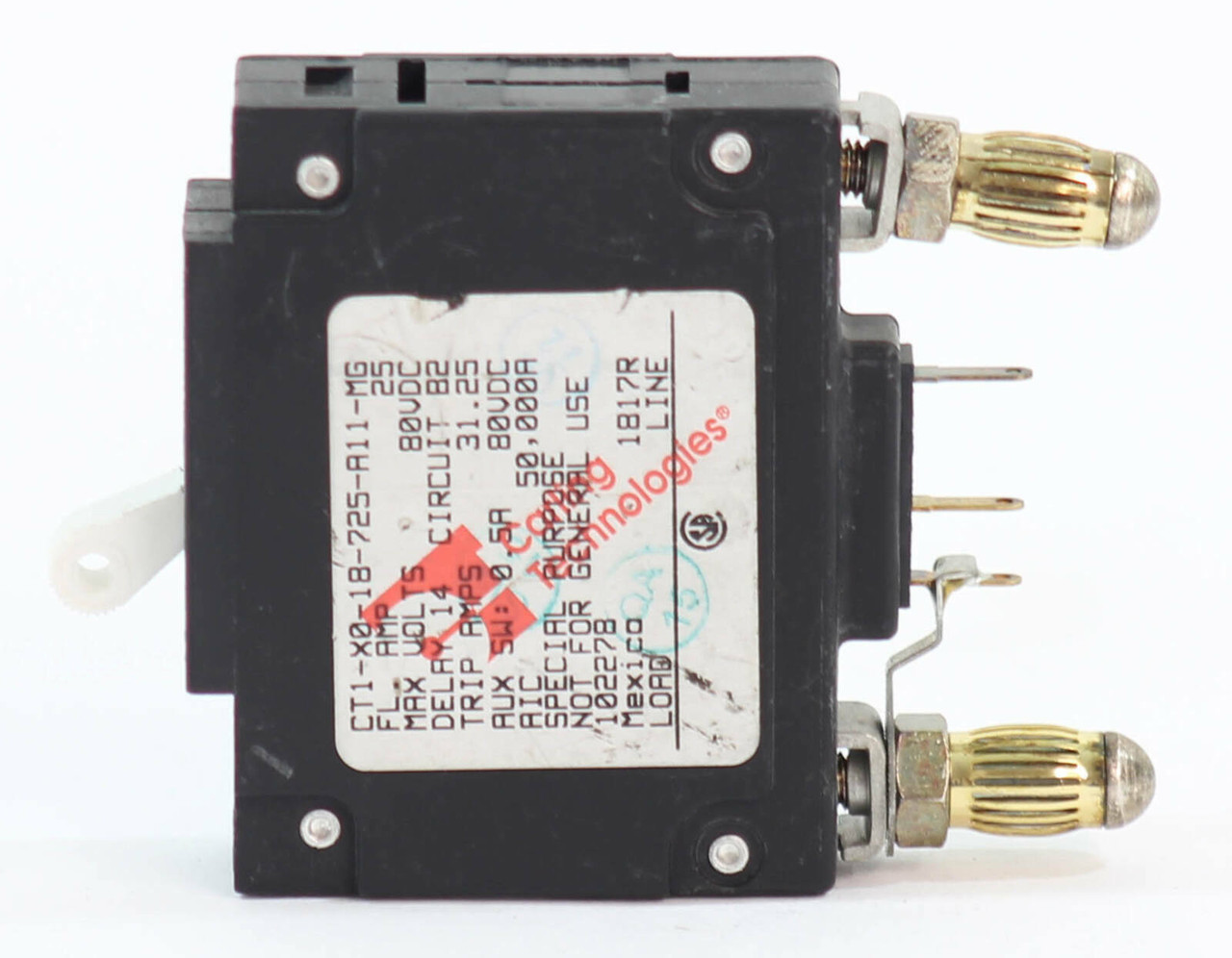 Carling CT1-X0-18-725-A11-MG Breaker 25A 80V Single Pole 50kA