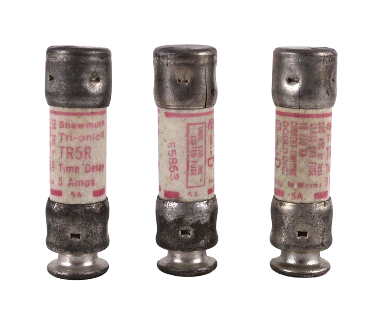 Gould Shawmut TR5R Fuse 5A 250V 200kA Class RK5 Tri-onic Time-Delay Cartridge
