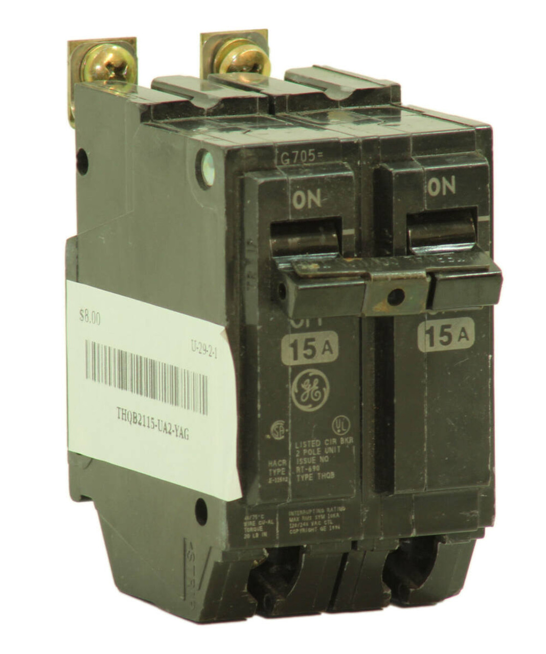 General Electric THQB2115 Breaker 15A 240V 2P 10kA