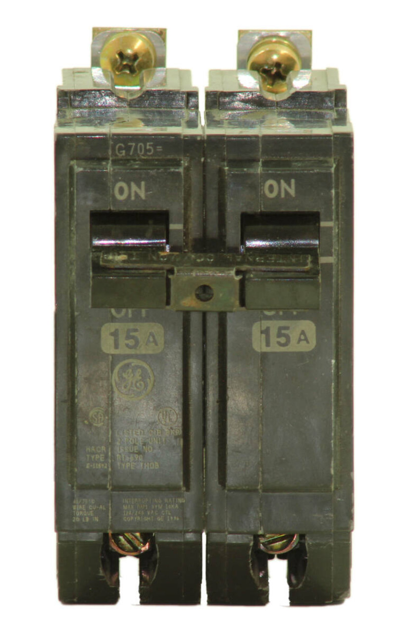 General Electric THQB2115 Breaker 15A 240V 2P 10kA