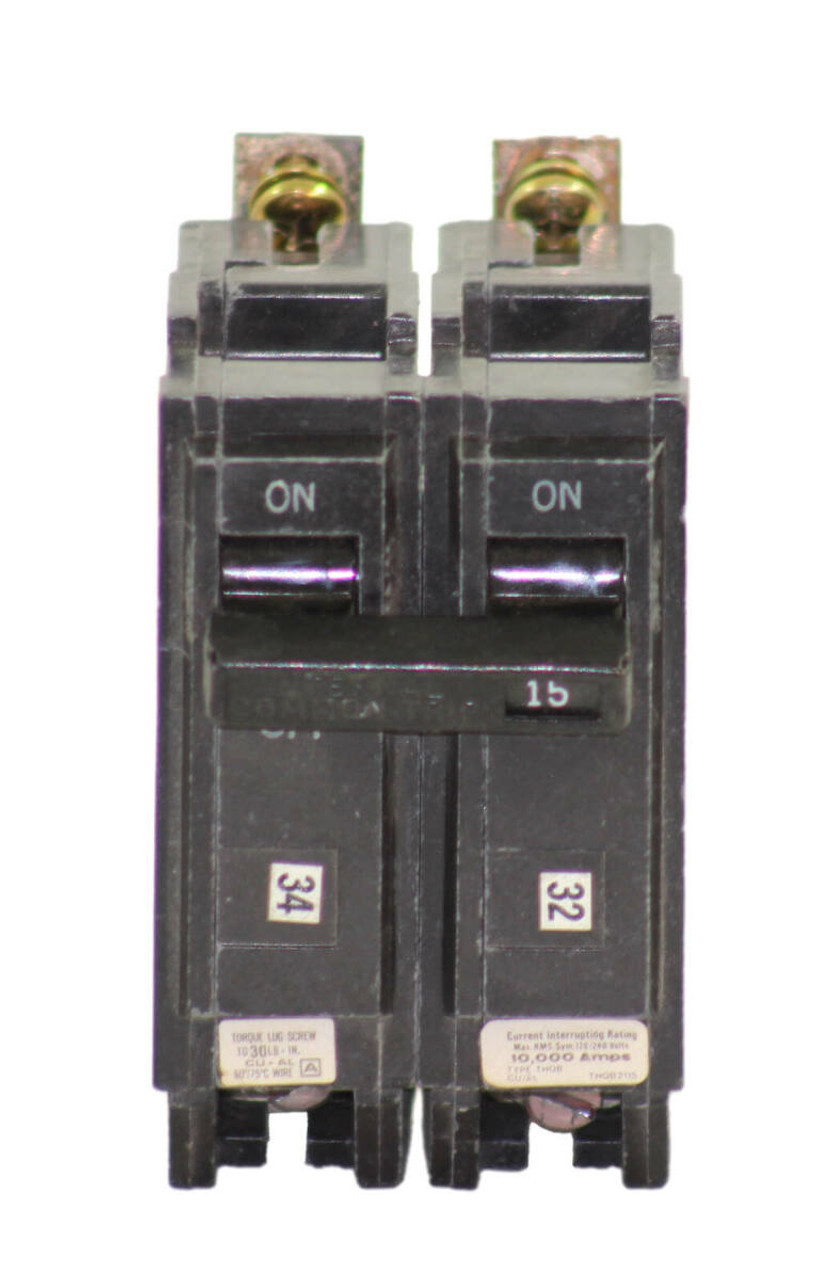 General Electric THQB2115 Breaker 15A 120/240V 2P 1PH 10kA Bolt-On Molded Case
