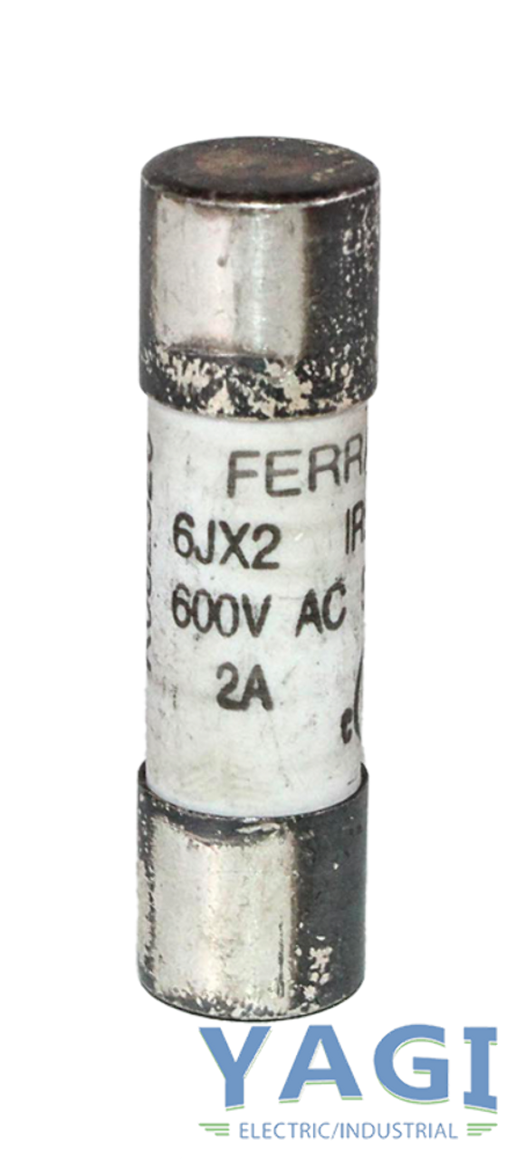 Ferraz 6JX2 Fuse 2A 600V 100kA Midget Class Fast-Acting High-Interrupting