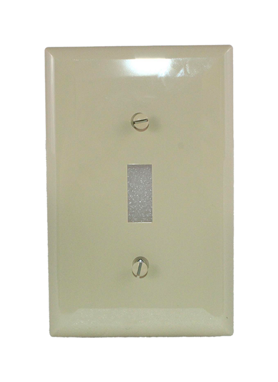 Eaton PJ1V Toggle wallplate, Ivory, Toggle Cutout, Polycarbonate, Single- gang, Mid-size