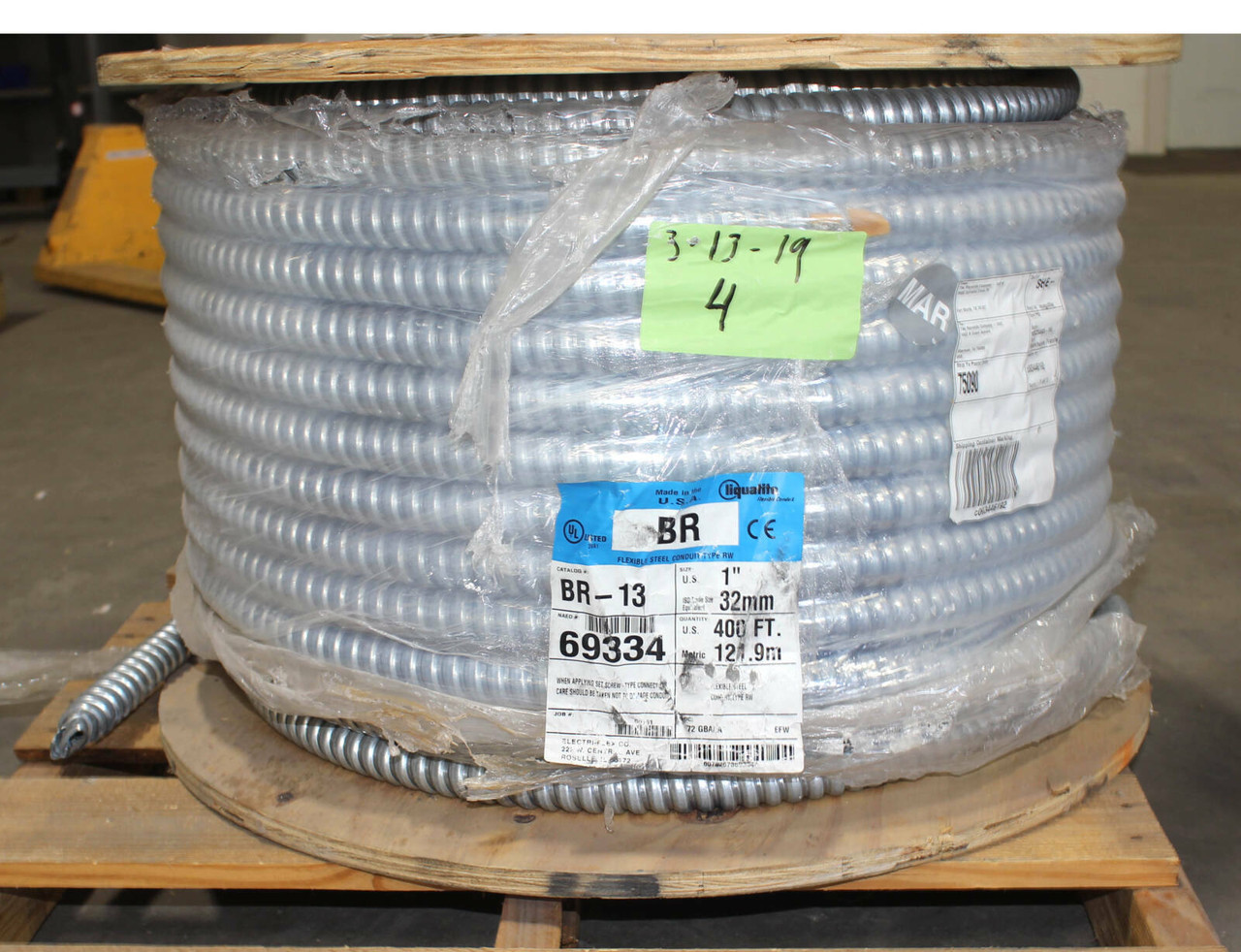 Electri-Flex BR-13-1-400 Flexible Conduit Material: Steel Diameter: 1 Inch Type RW 400 Feet