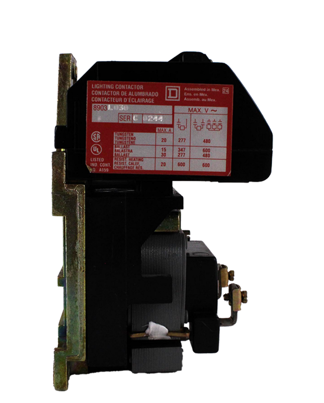 Square D 8903LO30V02 Contactor 30A 600V 3P Coil: 110-120V 50/60Hz Multipole Lighting
