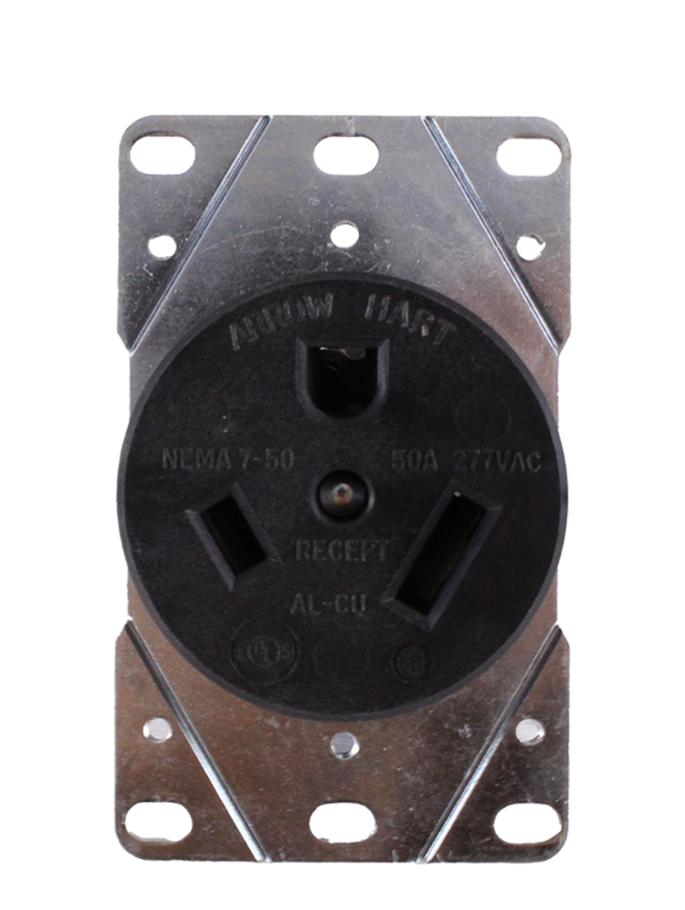 Eaton Cooper Arrow Hart 5796N Flush Mounted Single Receptacle 50A 277VAC 2P 3W