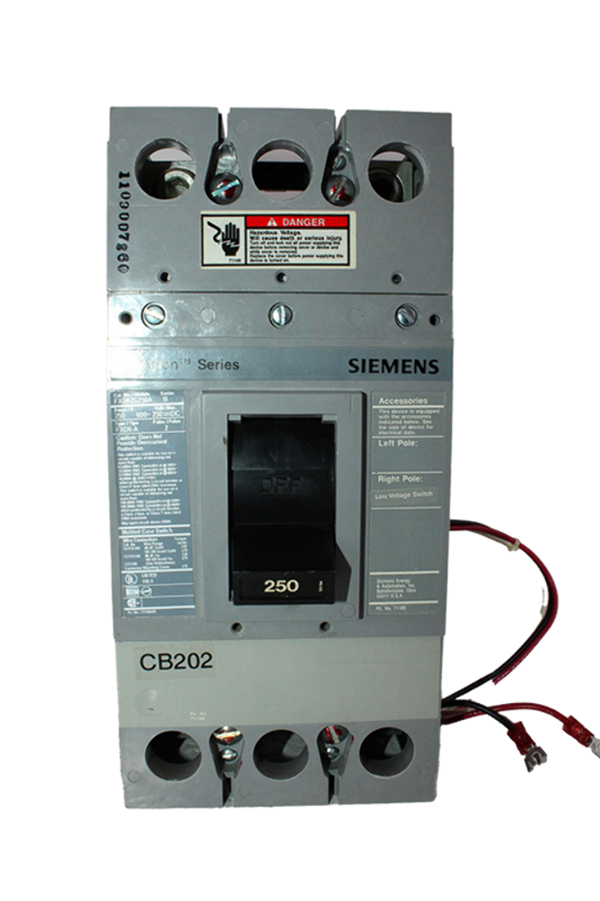 Siemens FXD62S250A Circuit Breaker | 250A | 2-Pole | 600V AC | 22kA | Thermal Magnetic | FXD Series Siemens FXD62S250A Circuit Breaker | 250A | 2-Pole | 600V AC | 22kA | Thermal Magnetic | FXD Series