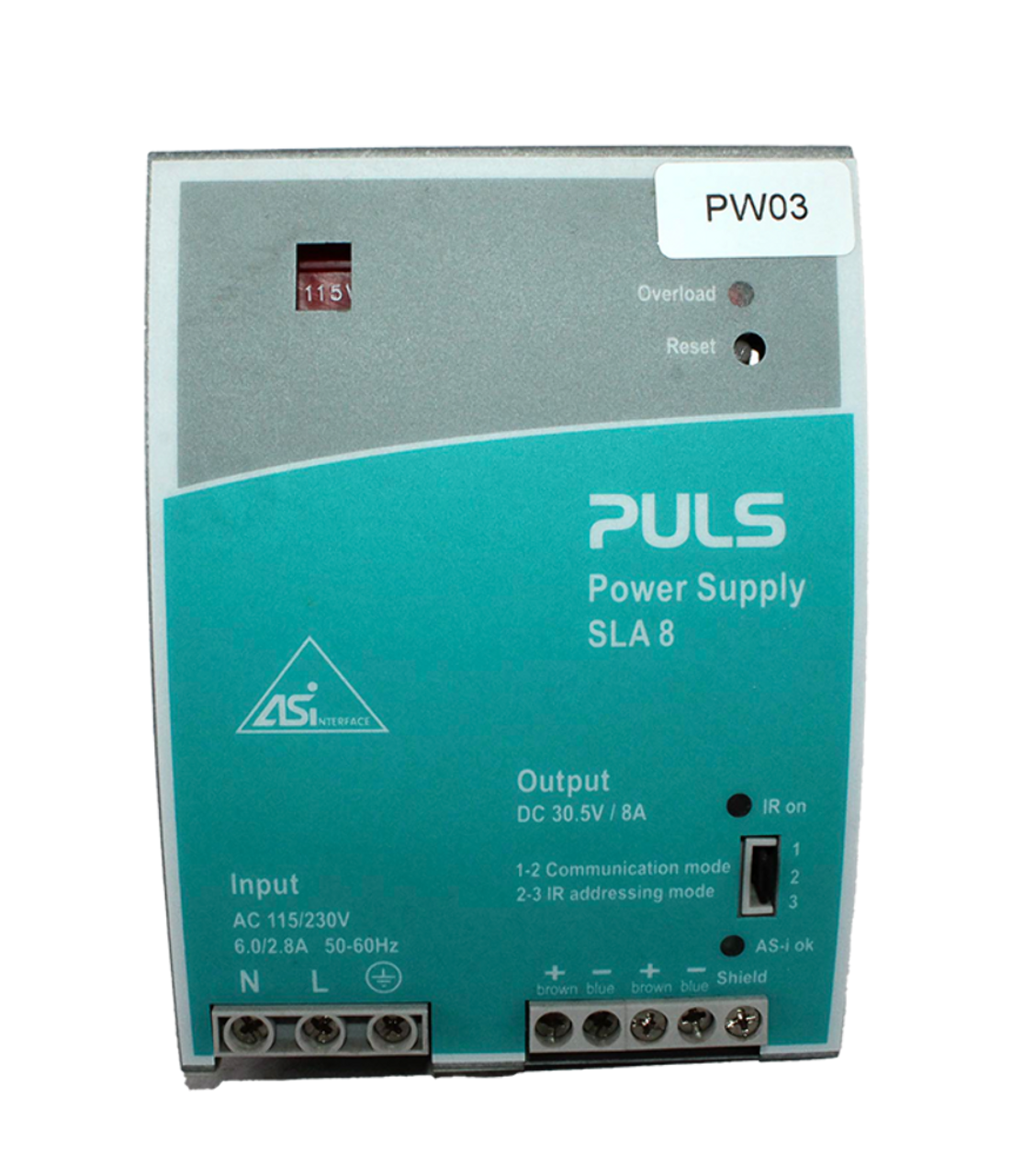 PULS SLA8.100 AS-Interface Power Supply  115/230VAC 6.0/2.8A 30.5VDC 8A