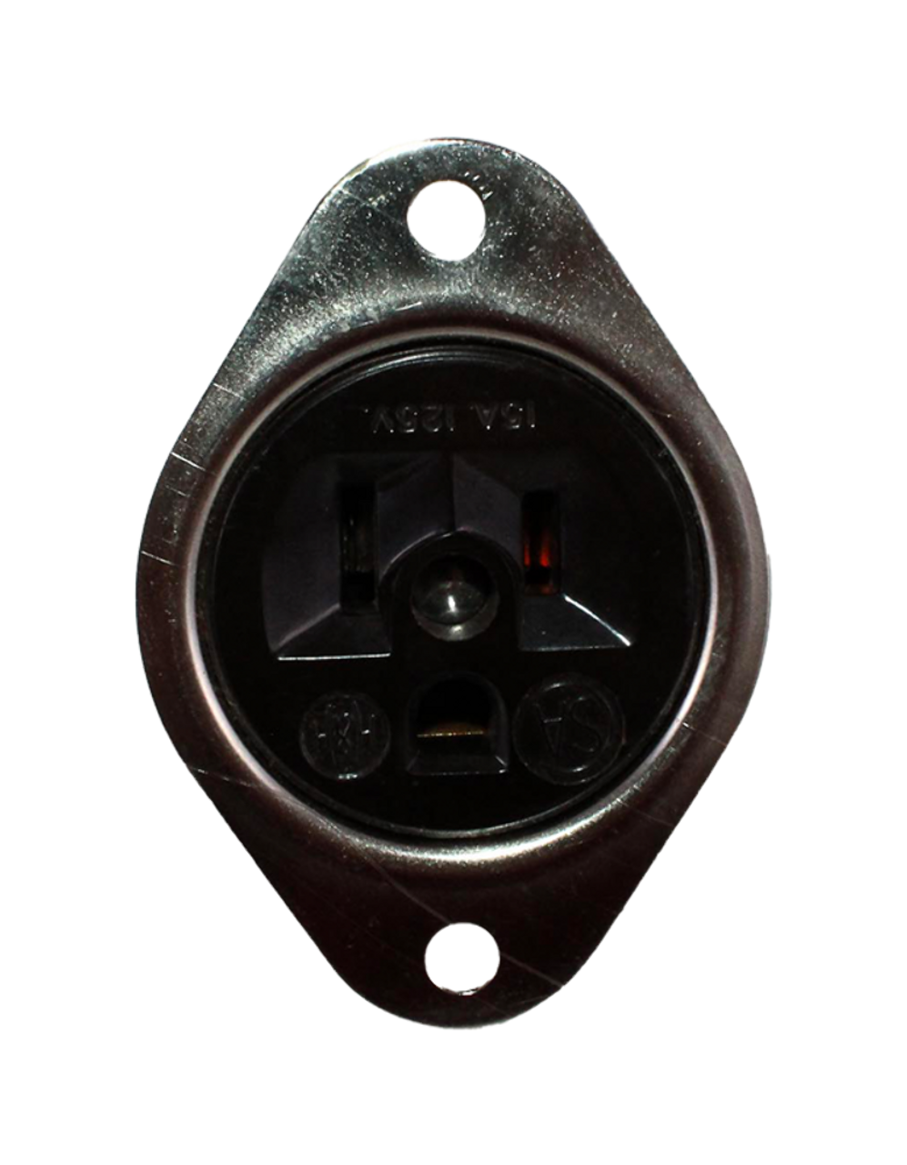 Eaton Arrow Hart 5246 Flanged Outlet #14 AWG, 15A 125V Steel Brass NEMA 5-15R