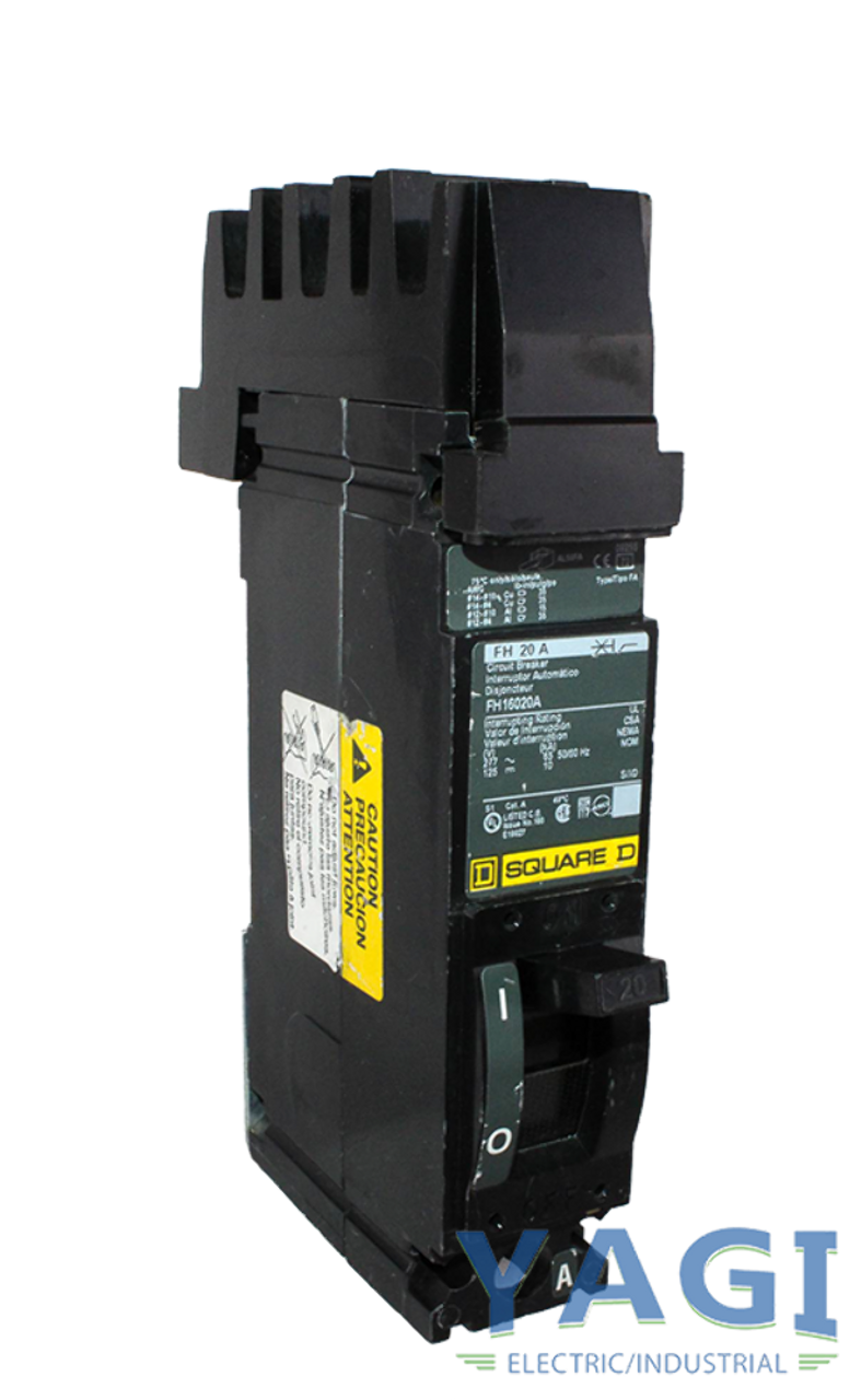 Square D FH16020A Breaker 20A 277V 65kA 1P I-Line Thermal Magnetic