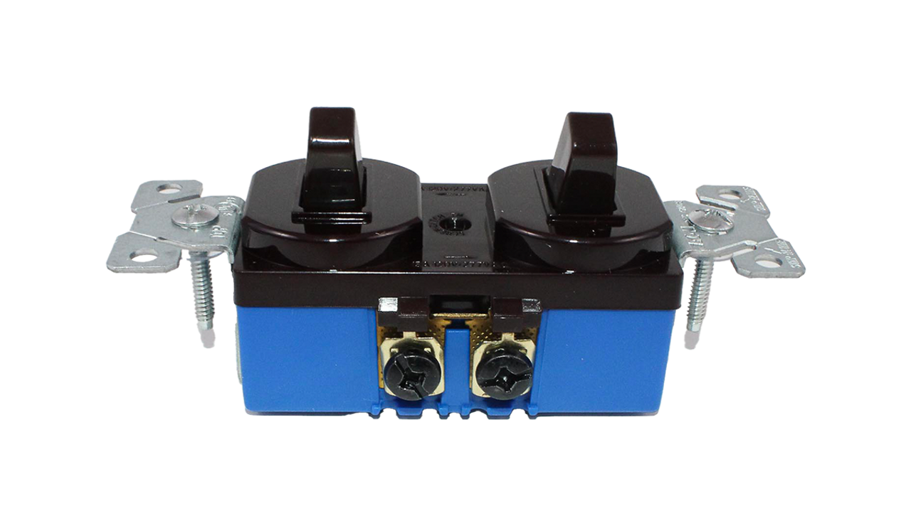 Cooper 271B-BOX Combination Switch 15A 120/277V  (2) 1P Duplex Brown