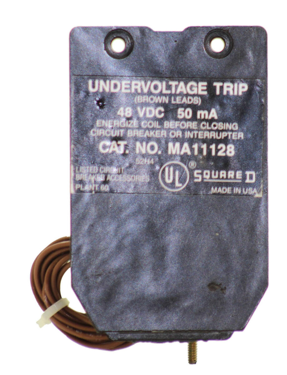 Square D MA11128 Undervoltage Trip 48VDC 50mA (Brown Leads)