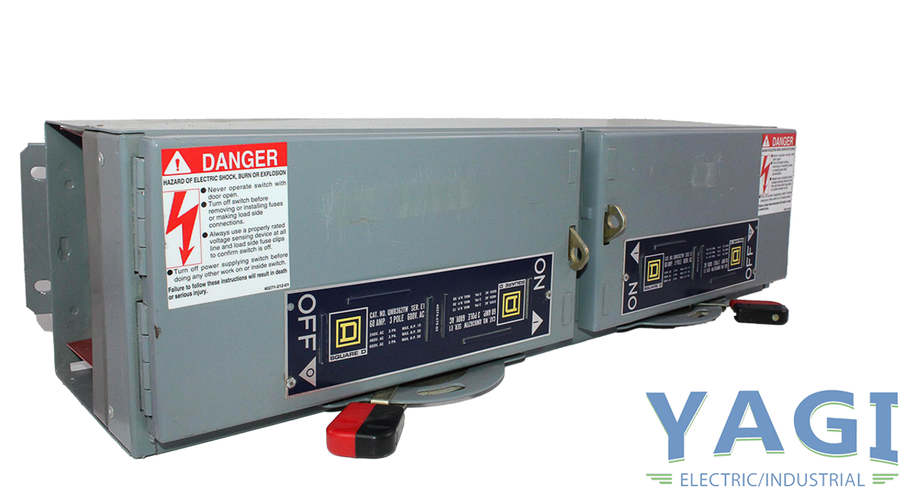 Square D QMB362TW Fuse Switch Disconnect 60/60A 600V 3P 3PH NEMA KS1 Fusible