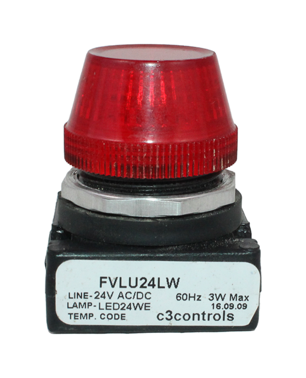 c3controls FVLU24LW Pilot Light 24V 60Hz 3W Max Red