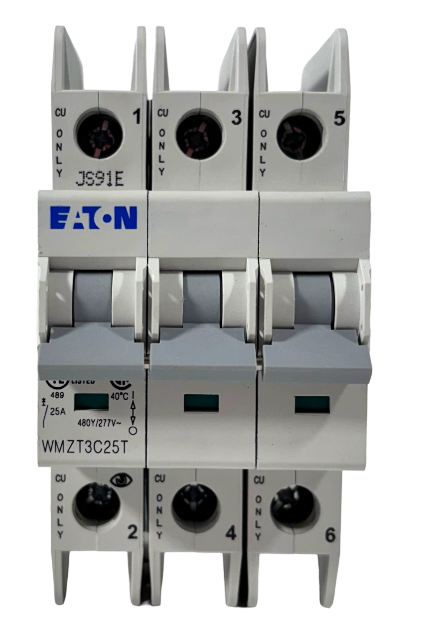 Eaton WMZT3C25T Breaker 25A 10kA 480Y/277V 3P 3PH C Curve DIN Rail