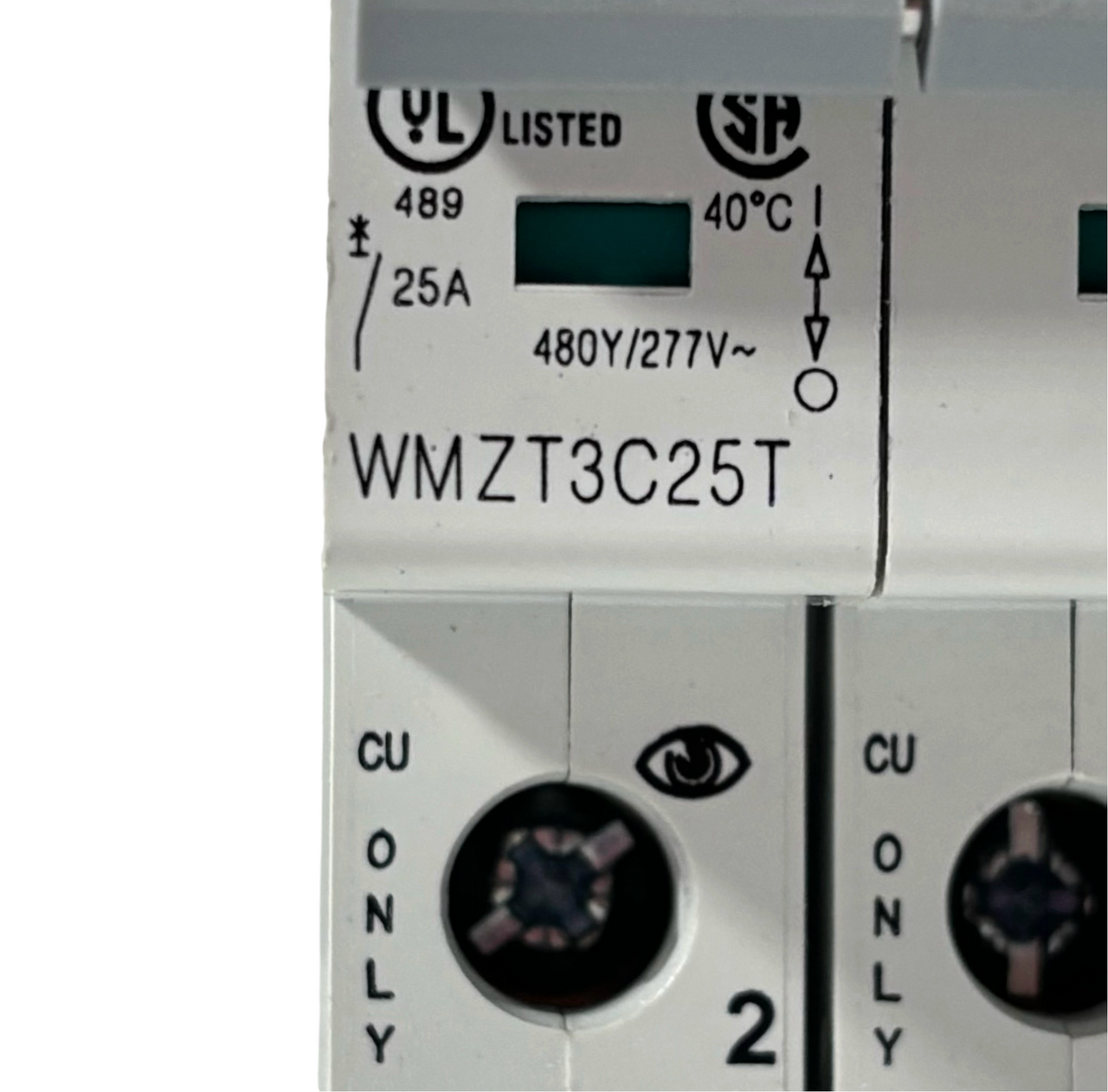 Eaton WMZT3C25T Breaker 25A 10kA 480Y/277V 3P 3PH C Curve DIN Rail
