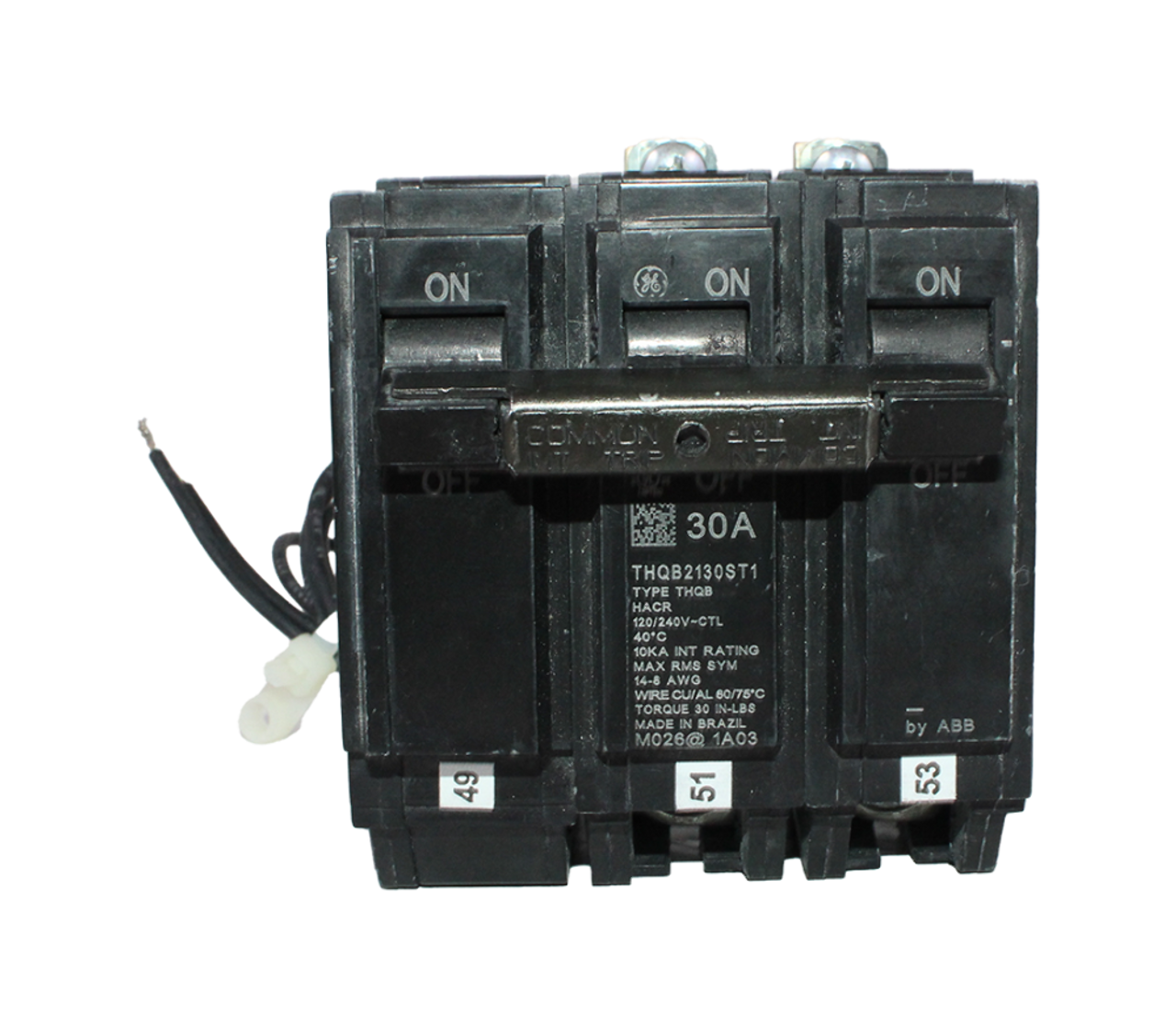 General Electric THQB2130ST1 Circuit Breaker 30A 120/240V 2P 10kA w/ Shunt Trip