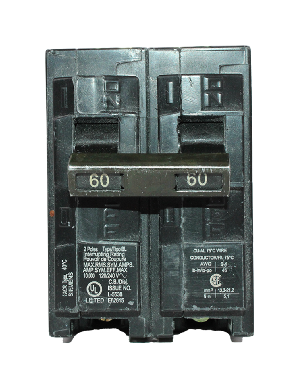 Siemens B260 Circuit Breaker 60A 120/240V 2P 10kA