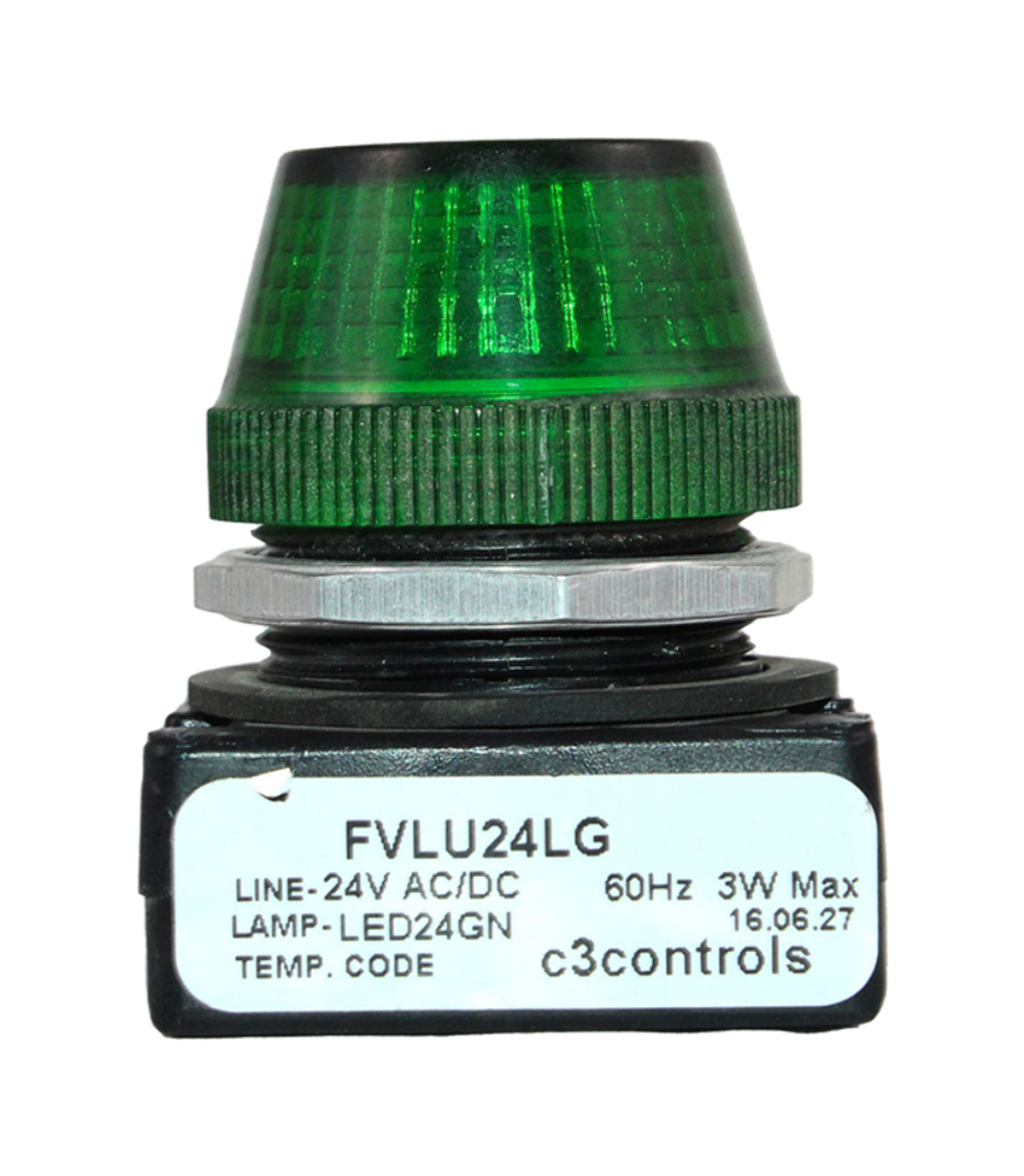 c3controls FVLU24LG LED Green Panel Indicator 24VAC/DC 60Hz 3W Max