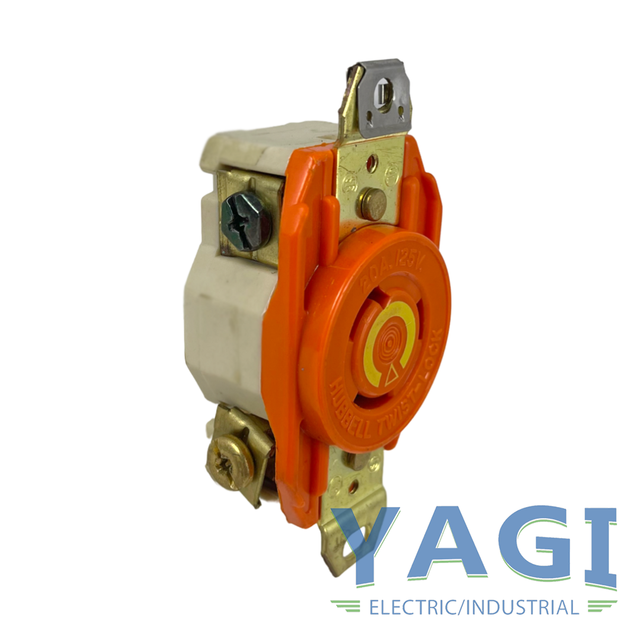 Hubbell IG2310 Twist Lock 20A 125V 2P 3W Grounding Flush Screw Terminal Orange
