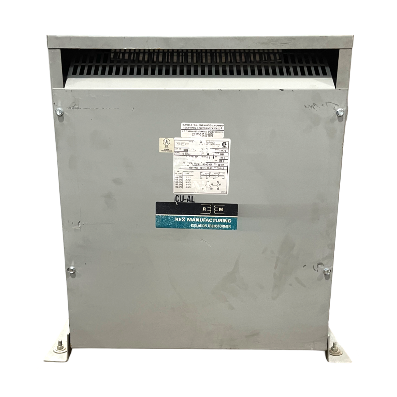 Rex Manufacturing DA34J1P1 Transformer | 34kVA | 575V–460Y/266V | 3PH | Type 1