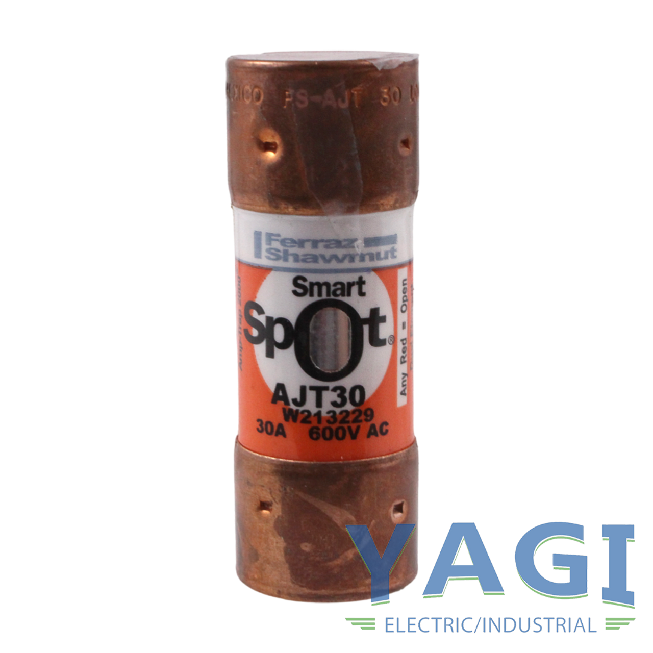 Ferraz Shawmut AJT30 Fuse 30A 600V 200kA Class J Smart Spot Dual Element Time Delay