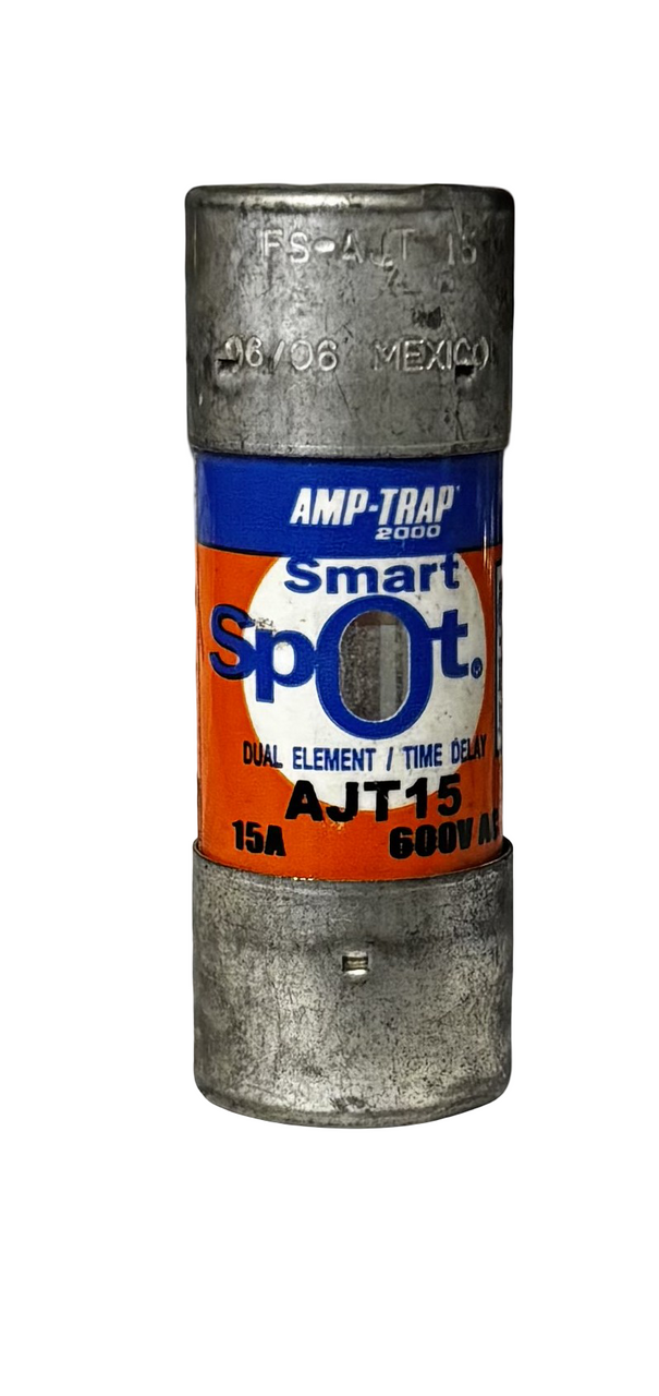 Ferraz Shawmut AJT15 Fuse 15A 600V 200kA Class J Amp-Trap SmartSpot Dual-Element
