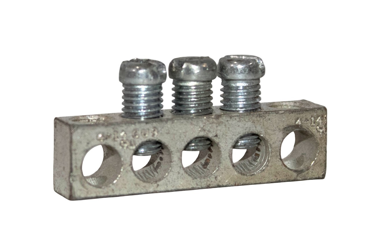 Ilsco NB-18 Aluminum Neutral/Ground Bar – 4–14 AWG, Dual-Rated Al/Cu, Multi-Port