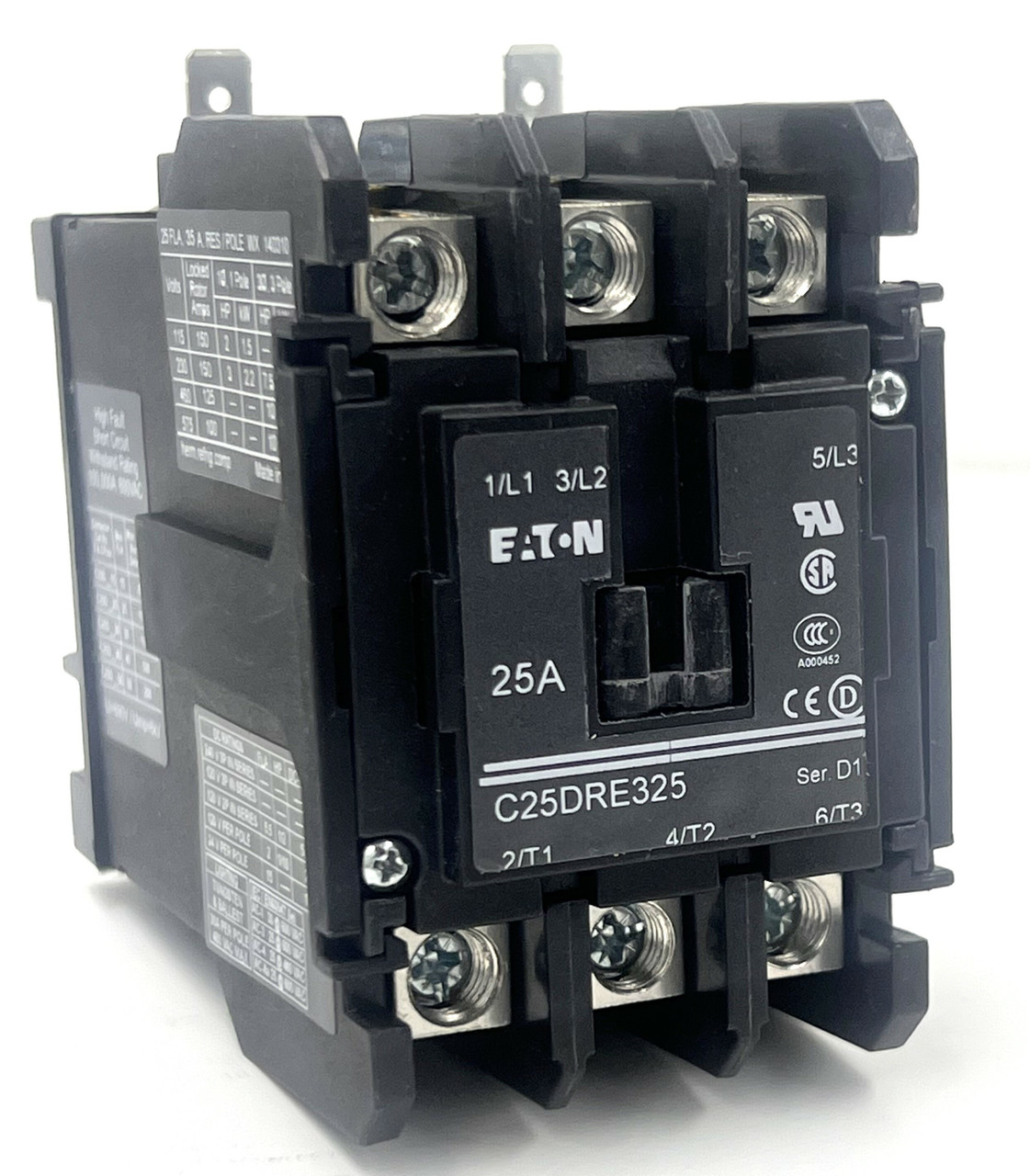 Eaton C25DRE325B-GL DP Contactor 25A 3P 575VAC; Coil: 208-240V Din Rail