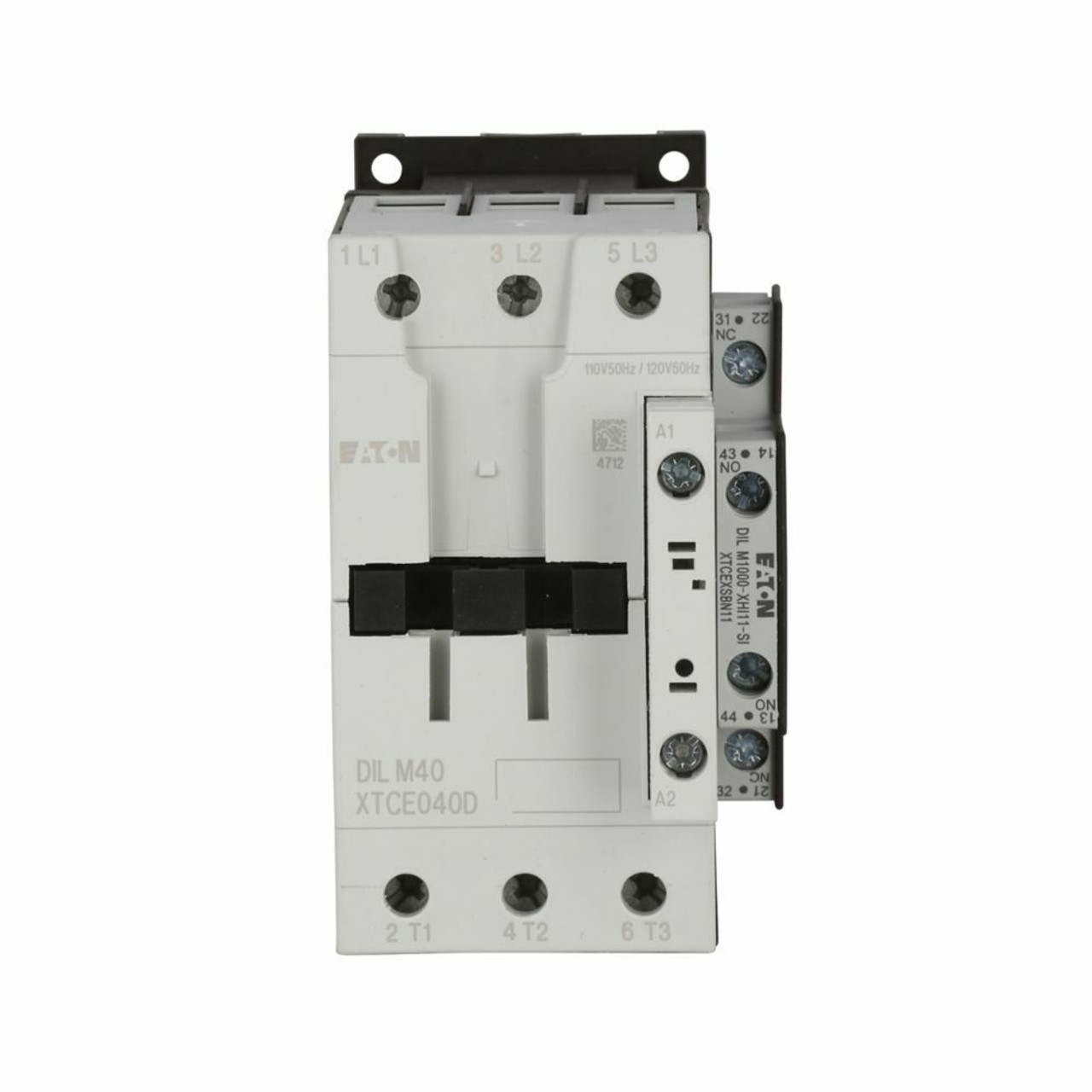 Eaton XTCE040DS1A IEC Contactor w/ Auxiliary Switch 40A 120V 110-120VAC 3P 