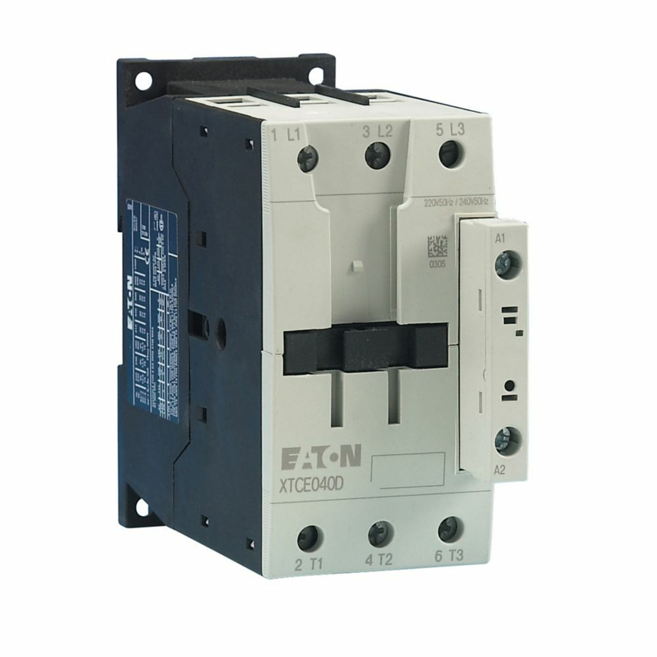 Eaton DILM40 XTCE040D00B IEC Contactor w/ Auxiliary Switch 40A 220V 50 Hz 240V 60Hz 3P