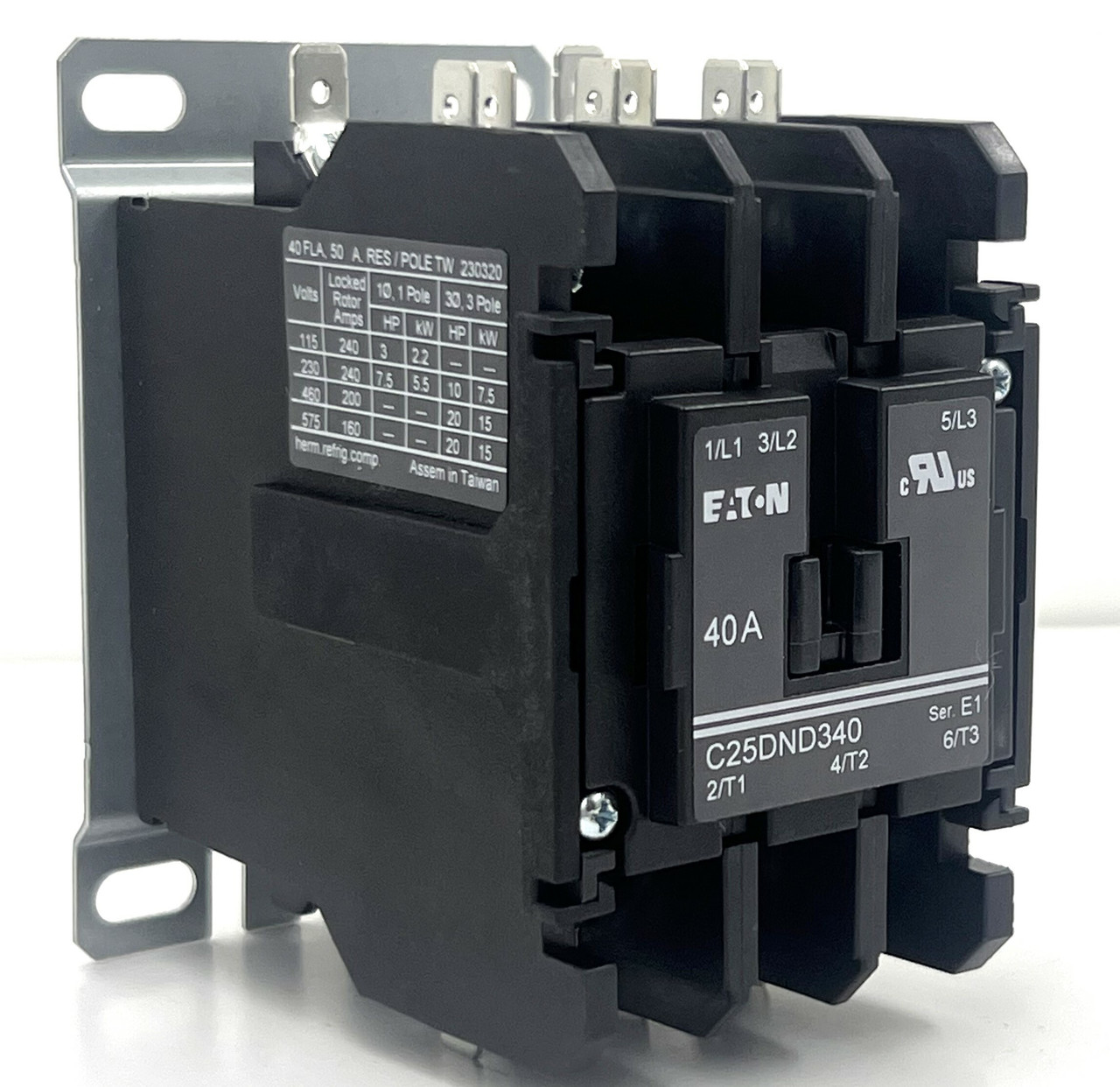 Eaton C25DND340C Definite Purpose Contactor  40A 600V 380-415VAC 3P 