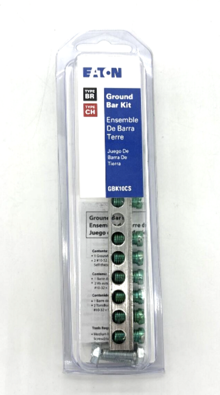 Eaton GBK10CS Terminal Ground Bar Kit For Types CH and BR Loadcenters 10 Terminals
