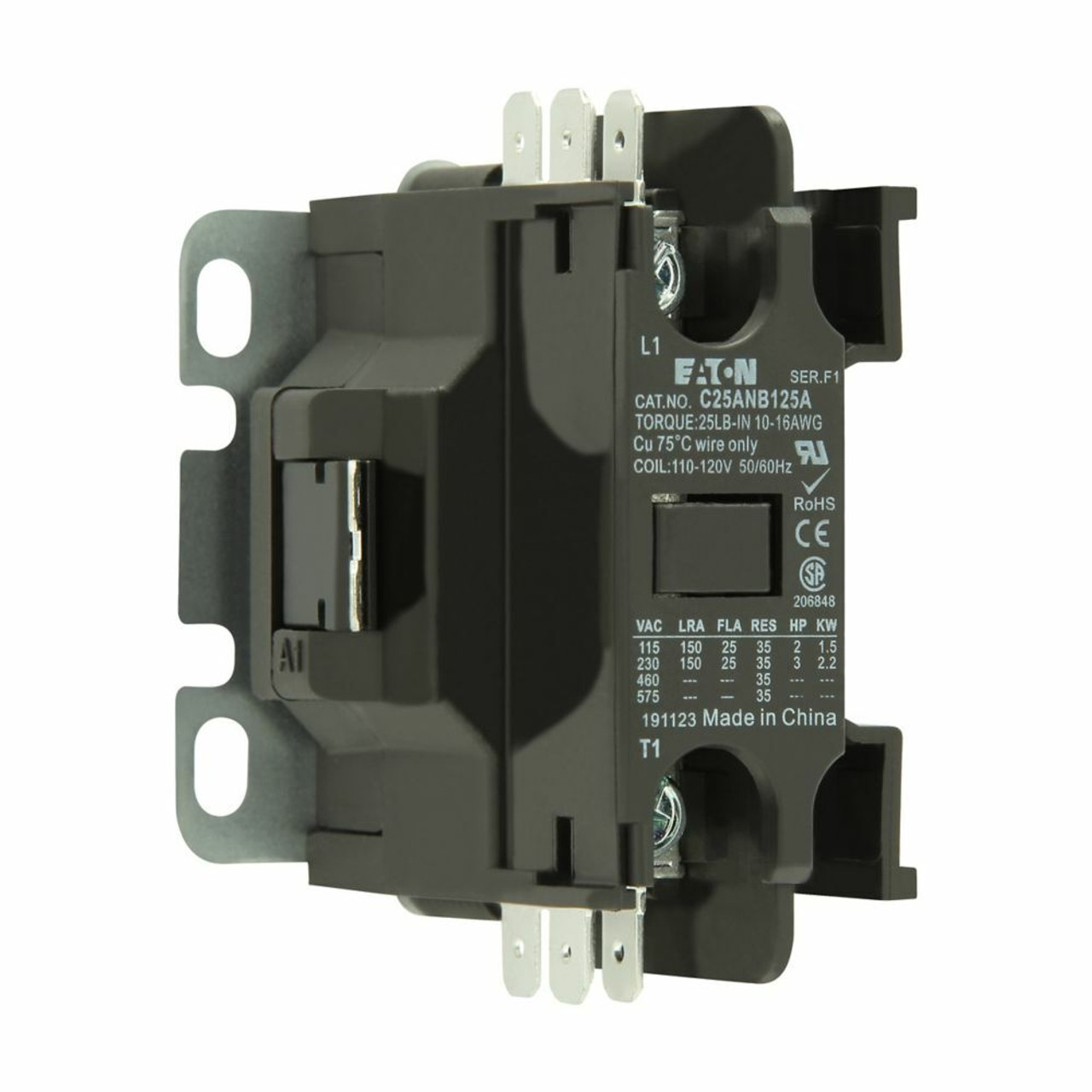 Eaton C25ANB140H Definite Purpose Contactor  40A 240V 208-240VAC 1P 