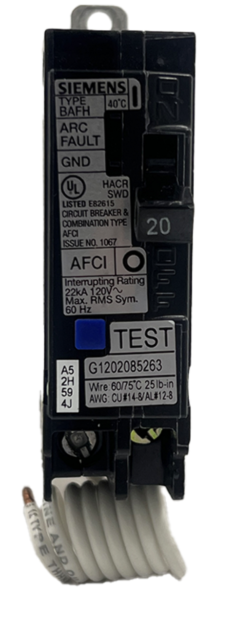 Siemens B120AFCH Circuit Breaker 20A 120/240V 1P 22kA