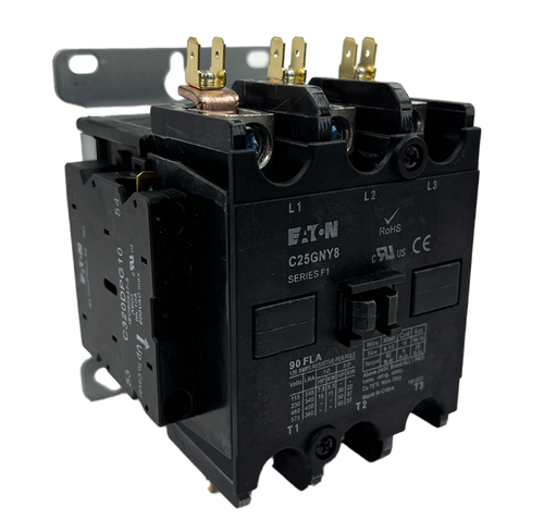 Eaton C25GNY8 Definite Purpose Contactor w/ Auxiliary Switch 90A 600V 110-120VAC
