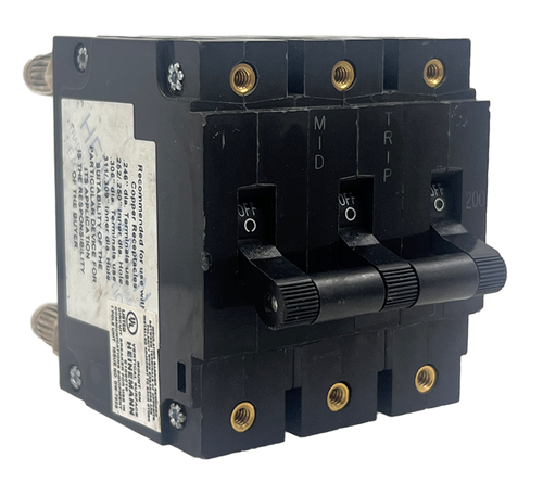 Heinemann AM1P-Z2-5W Breaker 200A 250V 3P 50kA Bullet Style AM1PB99LAA02ALDGU50W