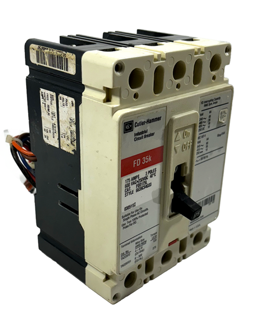 Cutler-Hammer FD3175L Breaker 175A 600V 3P 18kA W/ A1X1PK Auxiliary Switch