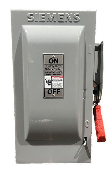 Siemens HF261 Fusible Disconnect | 30A | 600V | 2-Pole | 1-Phase | NEMA 1 | Heavy Duty