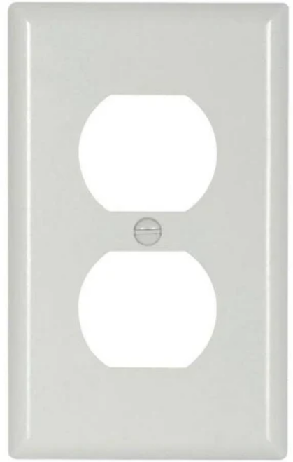 Eaton 2142W-F-LW Duplex Receptacle Wallplate White Single-Gang Oversized