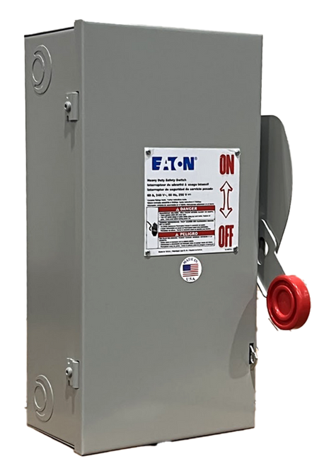 Eaton DH222FGK Fusible Disconnect Switch | 60A, 240V AC, 2-Pole, Heavy Duty, NEMA 1, Class H Eaton DH222FGK Fusible Disconnect Switch | 60A, 240V AC, 2-Pole, Heavy Duty, NEMA 1, Class H