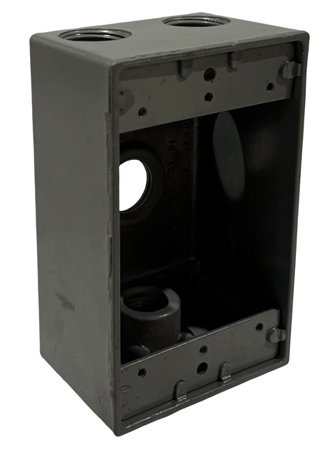 Red Dot IH4-1-LM Single Gang Universal Weatherproof Box 4 Hubs 1/2 In  Aluminum