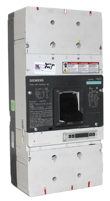 Siemens HMY3A800 Breaker | 800A | 600V | 3P | 35kA | W/Electronic Trip Unit 586 Siemens HMY3A800 Breaker | 800A | 600V | 3P | 35kA | W/Electronic Trip Unit 586