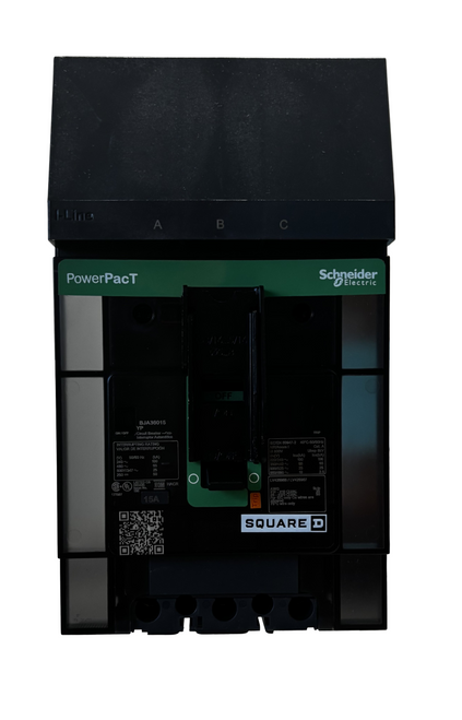 Square D BJA36015YP Circuit Breaker, 15A, 3-Pole, 600Y/347V AC, 25kA, I-Line, Thermal Magnetic